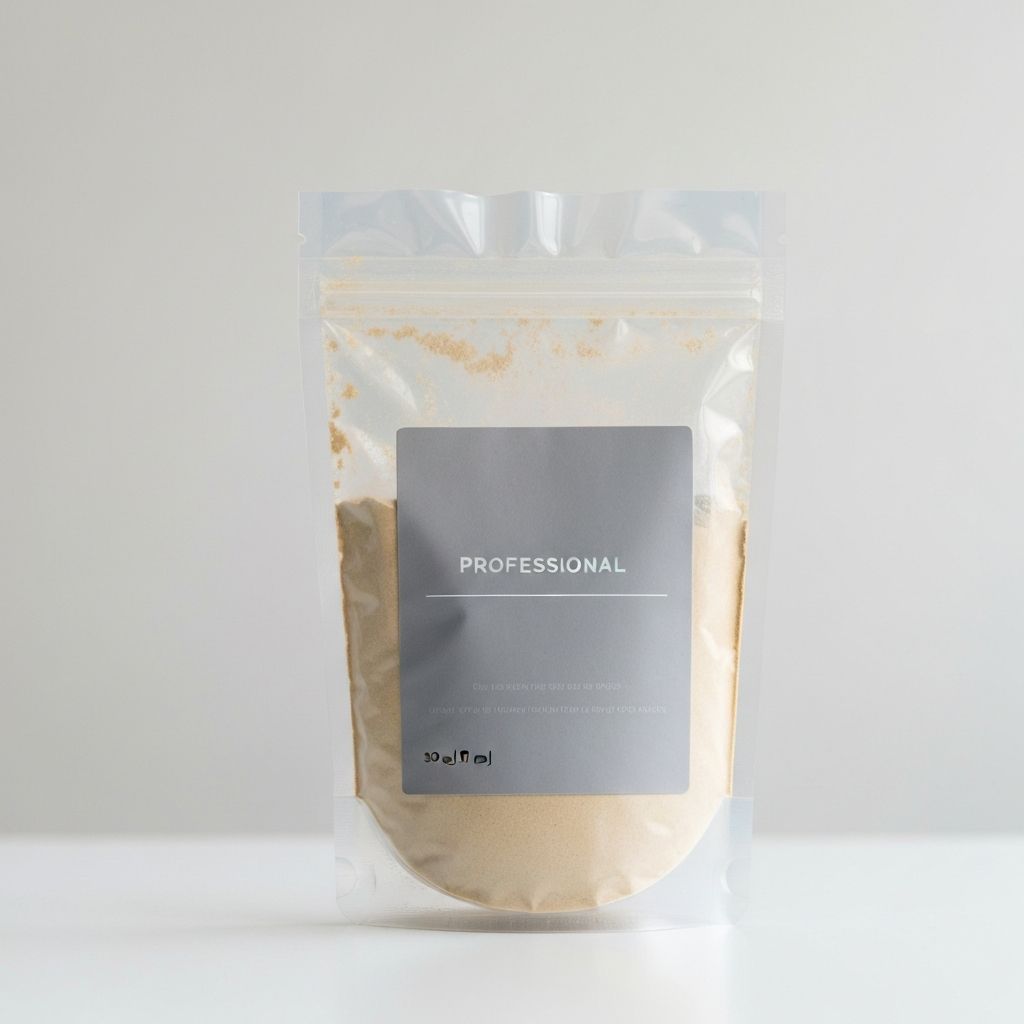 Powder supplement in clear pouch with resealable closure